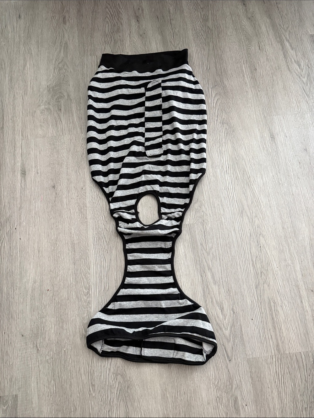 Joyahoo Striped Black & Gray Dog Jacket surgical suit 3XL NWT